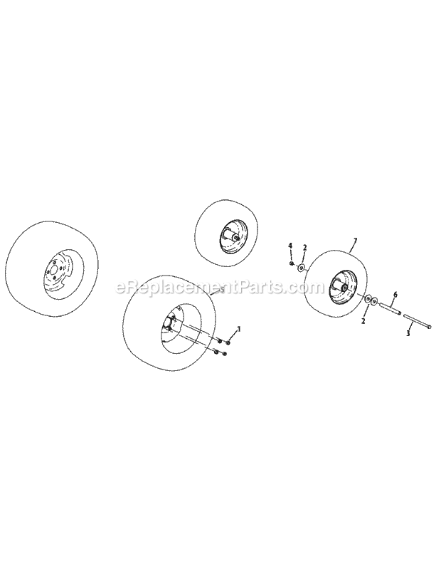 Wheel Assembly Diagram and Parts List for S7237-KW 53AP8DU8750 Cub Cadet Sprayer